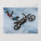 Briefkaart met motorfietser (Voorkant)