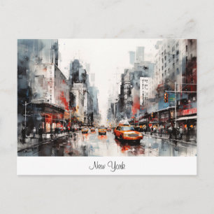 Briefkaart met New York City, beschilderd landscha