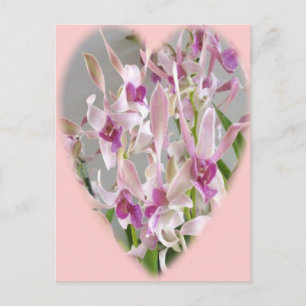 briefkaart met orchidee hart