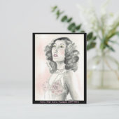 Briefkaart met originele kunst van Gloria Swanson (Staand voorkant)