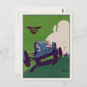  Briefkaart met oude raceauto (Voorkant / Achterkant)