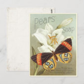 Briefkaart met  peren zeep afdrukken (Voorkant / Achterkant)