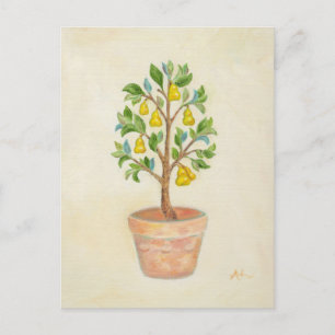 Briefkaart met perenbomen
