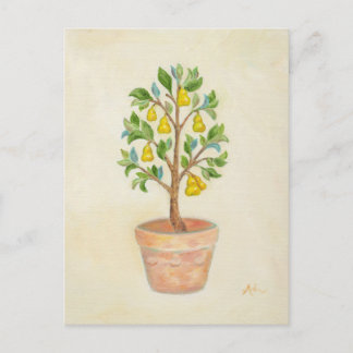 Briefkaart met perenbomen