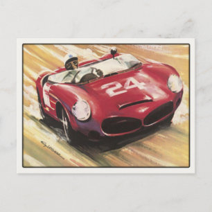 Briefkaart met Poster voor sportauto's