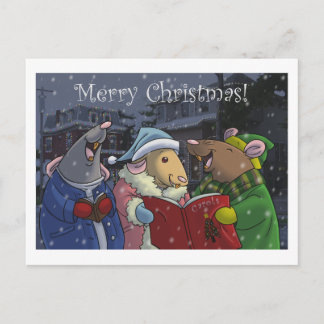 Briefkaart met prettige kerstritten