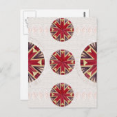 Briefkaart met rode sneeuwvlokken (Voorkant / Achterkant)