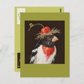 briefkaart met roos-borstkas (Voorkant / Achterkant)