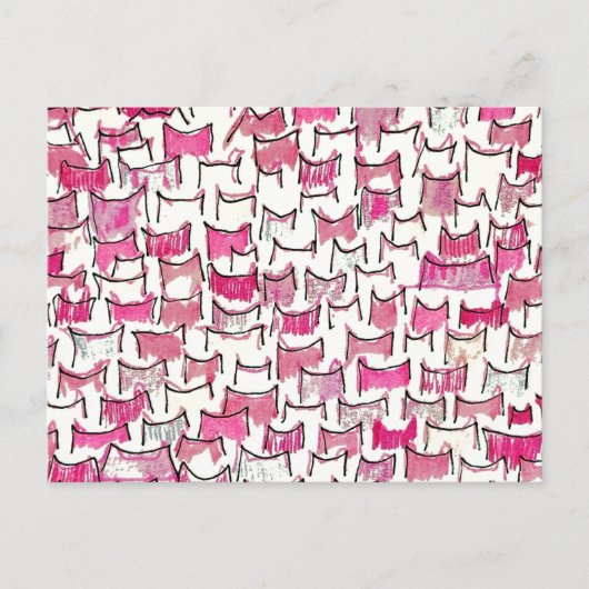 Briefkaart met roze kattenoorten (Voorkant)