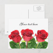 Briefkaart met rozen (Voorkant / Achterkant)