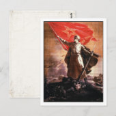 Briefkaart met Russische WWII Propaganda Print (Voorkant / Achterkant)