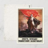 Briefkaart met Russische WWII Propaganda Print (Voorkant / Achterkant)