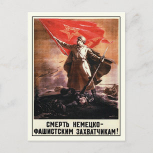 Briefkaart met Russische WWII Propaganda Print