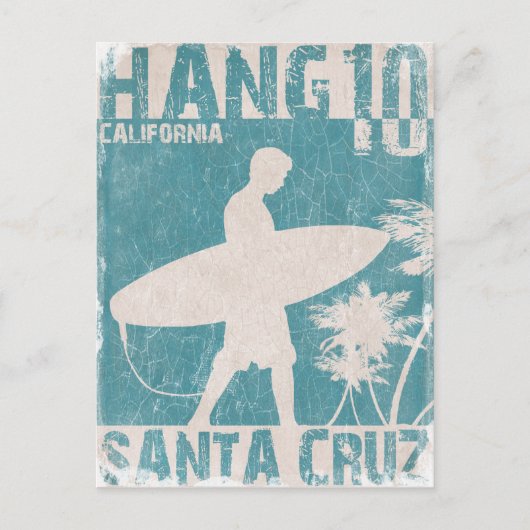 Briefkaart met Santa Cruz Surfer Print (Voorkant)