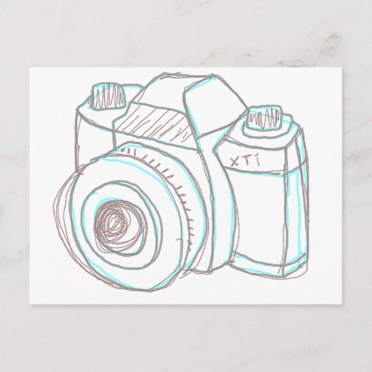 briefkaart met schetscamera (Voorkant)