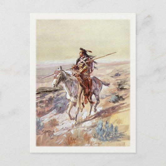 Briefkaart met schilderij van Indiaas (Voorkant)