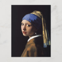 Briefkaart met schilderingen van Johannes Vermeer