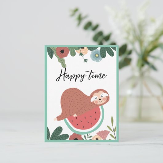 Briefkaart met sleuf (Staand voorkant)