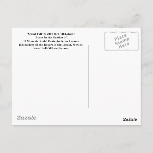 Briefkaart met standaard-hoge standaard (Achterkant)