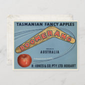 Briefkaart met  Tasmaanse kaartafdruk (Voorkant / Achterkant)