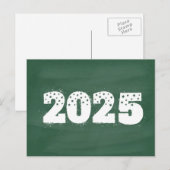 Briefkaart met tekst van 2025 op schoolbord. Nieuw (Voorkant / Achterkant)