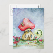 Briefkaart met Toadstool House, Fairy and Lamp pos (Voorkant / Achterkant)
