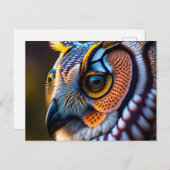 Briefkaart met uil (Voorkant / Achterkant)