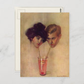  Briefkaart met verfrissend jong paar (Voorkant / Achterkant)