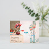  Briefkaart met Victoriaans hout voor kerstmis (Staand voorkant)