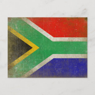 Briefkaart met vlag uit Zuid-Afrika