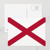 Briefkaart met vlag van Alabama State - Verenigde  (Voorkant / Achterkant)