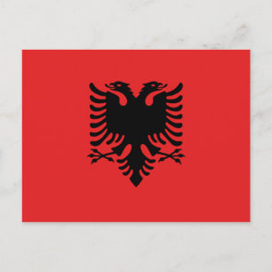 Briefkaart met vlag van Albanië