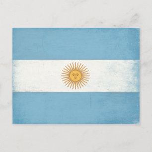 Briefkaart met vlag van Argentinië