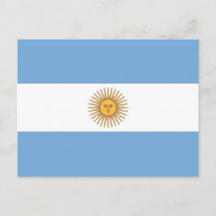 Briefkaart met vlag van Argentinië