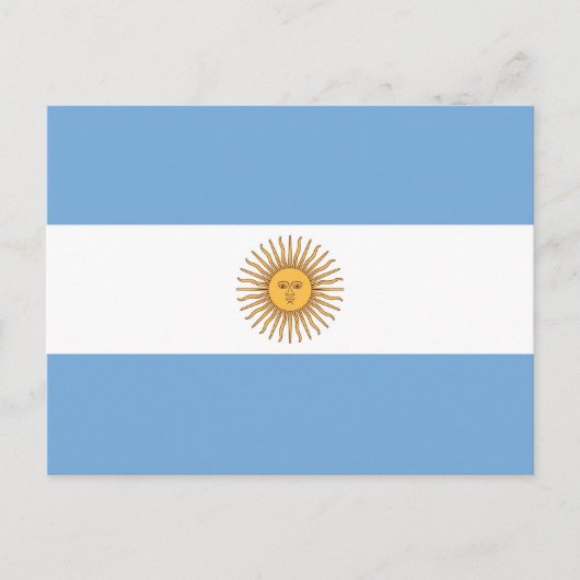 Briefkaart met vlag van Argentinië (Voorkant)