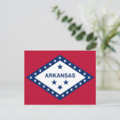 Briefkaart met vlag van Arkansas State - Verenigde (Staand voorkant)
