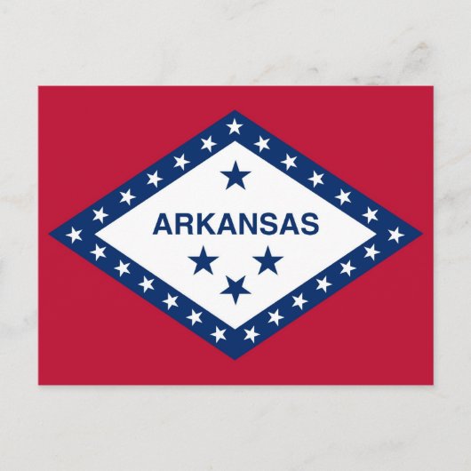 Briefkaart met vlag van Arkansas State - Verenigde (Voorkant)