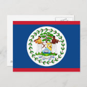 Briefkaart met vlag van Belize (Voorkant / Achterkant)