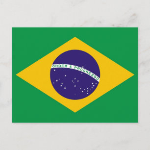 Briefkaart met vlag van Brazilië