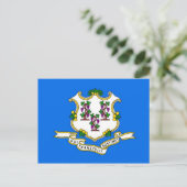 Briefkaart met vlag van Connecticut - Verenigde St (Staand voorkant)