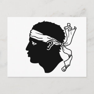 Briefkaart met vlag van Corsica, Frankrijk