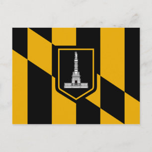 Briefkaart met vlag van de Baltimore, Maryland, Ve