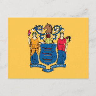 Briefkaart met vlag van de staat New Jersey - Vere