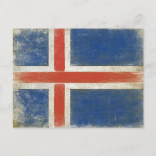 Briefkaart met vlag van IJsland
