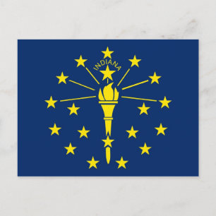 Briefkaart met vlag van Indiana State - Verenigde 