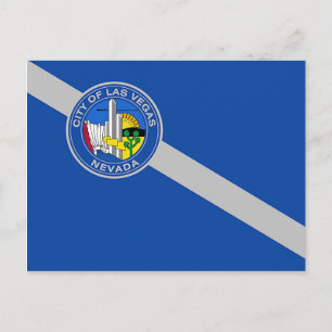 Briefkaart met Vlag van Las Vegas City, Verenigde 