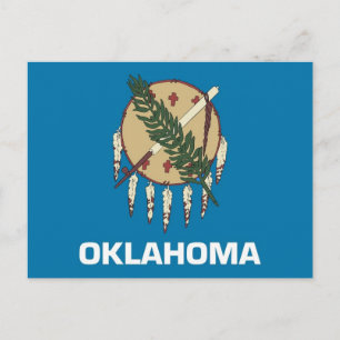 Briefkaart met vlag van Oklahoma State - Verenigde