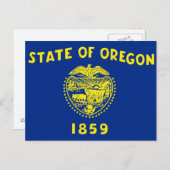 Briefkaart met vlag van Oregon State - Verenigde S (Voorkant / Achterkant)