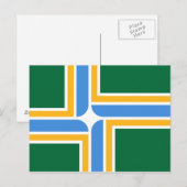 Briefkaart met vlag van Portland, Oregon (Voorkant / Achterkant)