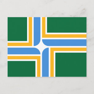 Briefkaart met vlag van Portland, Oregon